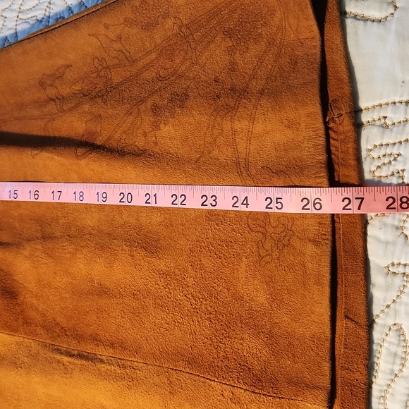 Vtg 70s Western Santa Fe Leather Company Suede Pullover Short Sleeve Medium - Picture 11 of 12